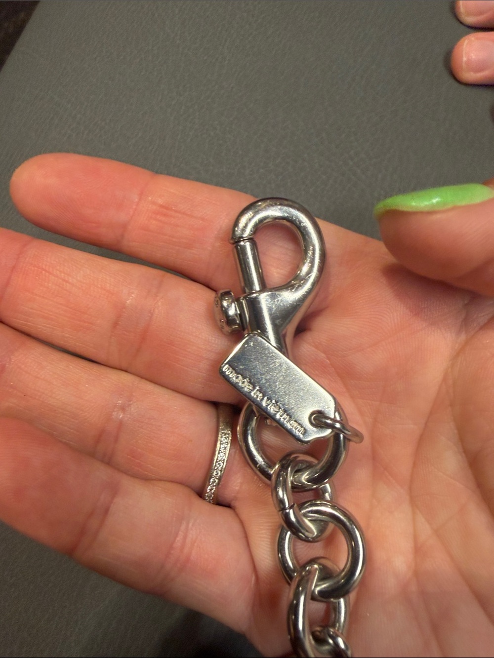 Coach Silver Cherry keychain/bag charm with Black Crystal Accents - Designer - Picture 5 of 6